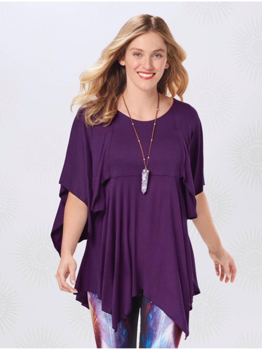 Pyramid Collection Knit Flutter Sleeve Tunic - 2 colors, Large